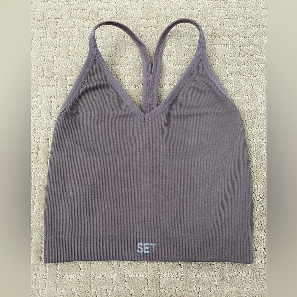 SETactive SCULPTFLEX® RIBBED V BRA color pepper
Size XS EUC